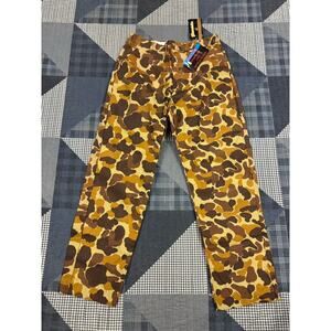 NWT Vintage 1980 Gamehide Hunting Pants Brown Camo Canvas Duck Hunting W38 X L32
